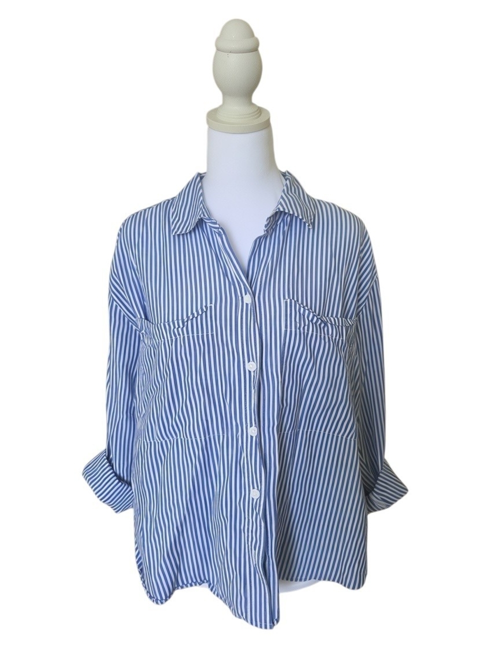 beachlunchlounge Blue and White Striped Shirt
